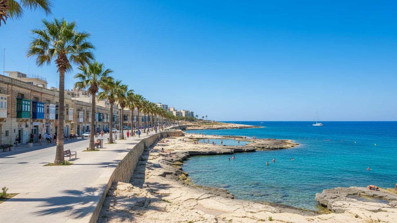 Lungomare di Bugibba, Malta - noleggio auto senza deposito